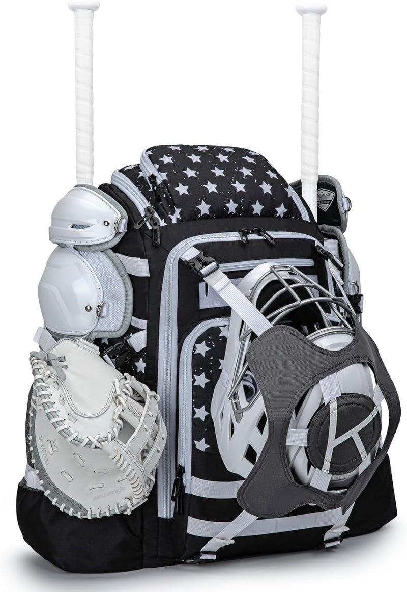 KAVIGOR Catchers Gear Bag, 80L Baseball/Softball Backpack Holds 2 Sets of Gear with Shoe Compartment, Helmet Holder & Cooler Pocket - Image 1